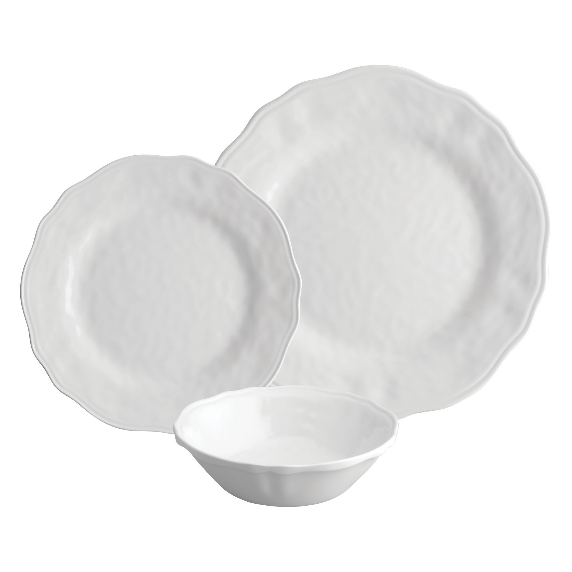 UPware 12-Piece Dimple Melamine Dinnerware Set