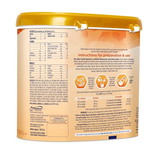 Enfamil Sensitive Baby Formula with DHA, Iron & Prebiotics to help support Brain & Immune Support. Lactose Sensitivity Infant Formula Inspired by Breast Milk, Non-GMO, Powder Refill Box, 117.6 Oz