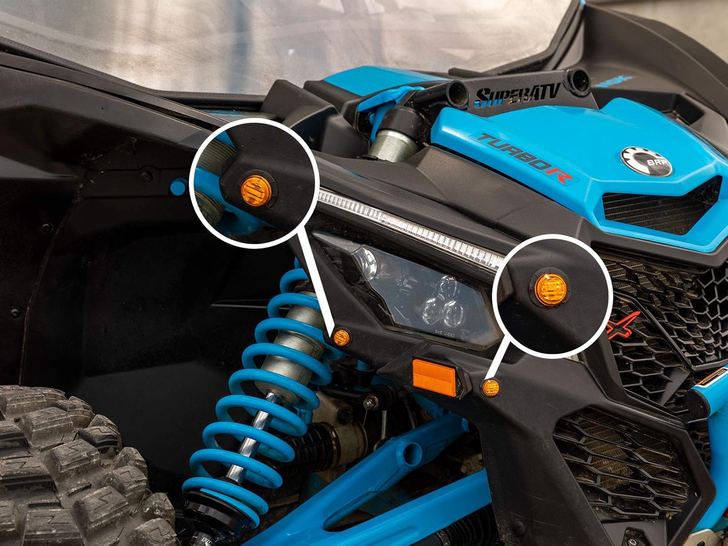 SuperATV Turn Signal Kit for Can-Am Maverick X3 (2017+) - Steering Column and Attached Horn