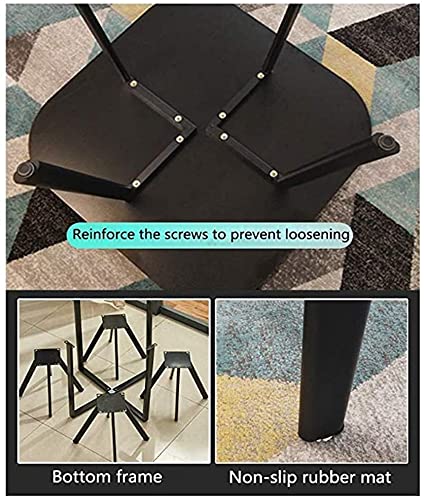 Round Dining Table Set W/ 4 Chair - Save Space Simple Tables and Chairs Round Table and Chair Set of 5 Modern Home Kitchen Balcony Solid Wood Square Table 1 Table and 4 Chairs ( Color : White+black )