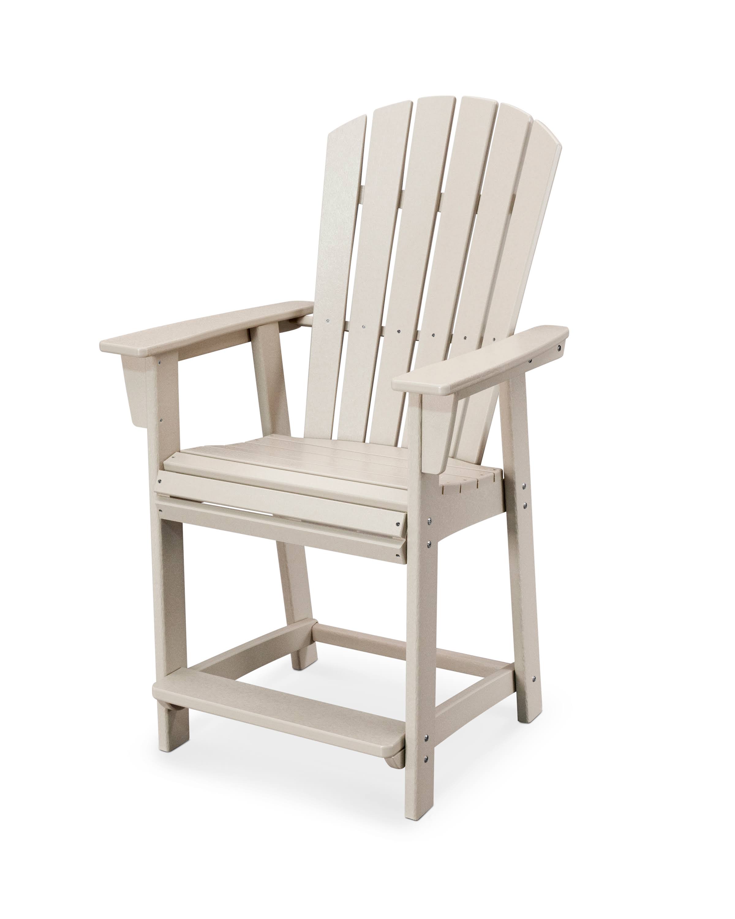 POLYWOOD Nautical Adirondack Counter Chair in Sand