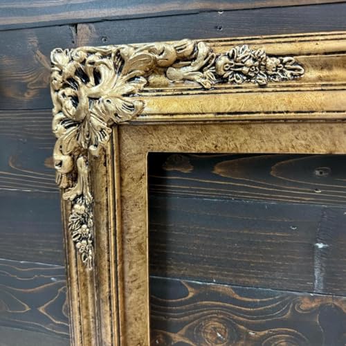 TV frame for Samsung The Frame TV, fits 32, 43, and 50 inch TVS. Marble Gold Finish (not for use with other models) Handmade wood ornate TV Frame