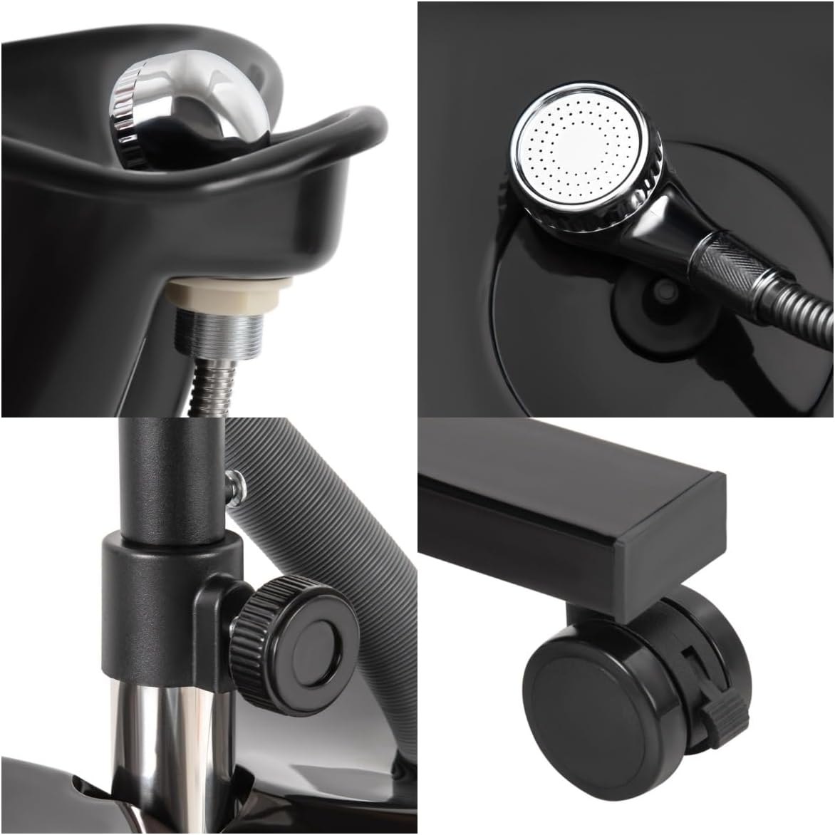 Portable Shampoo Bowl with Electric Pump, Salon Shampoo Basin with 2 Water Buckets Height-Adjustable Hair Washing Sink for Home Salon
