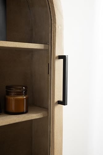 Kate and Laurel Arcott Modern Arch Wall Cabinet, 21 x 8 x 30, Natural Wood and White, Transitional Arched Cabinet for Use as Over-The-Toilet Storage or Living Room Storage Cabinet