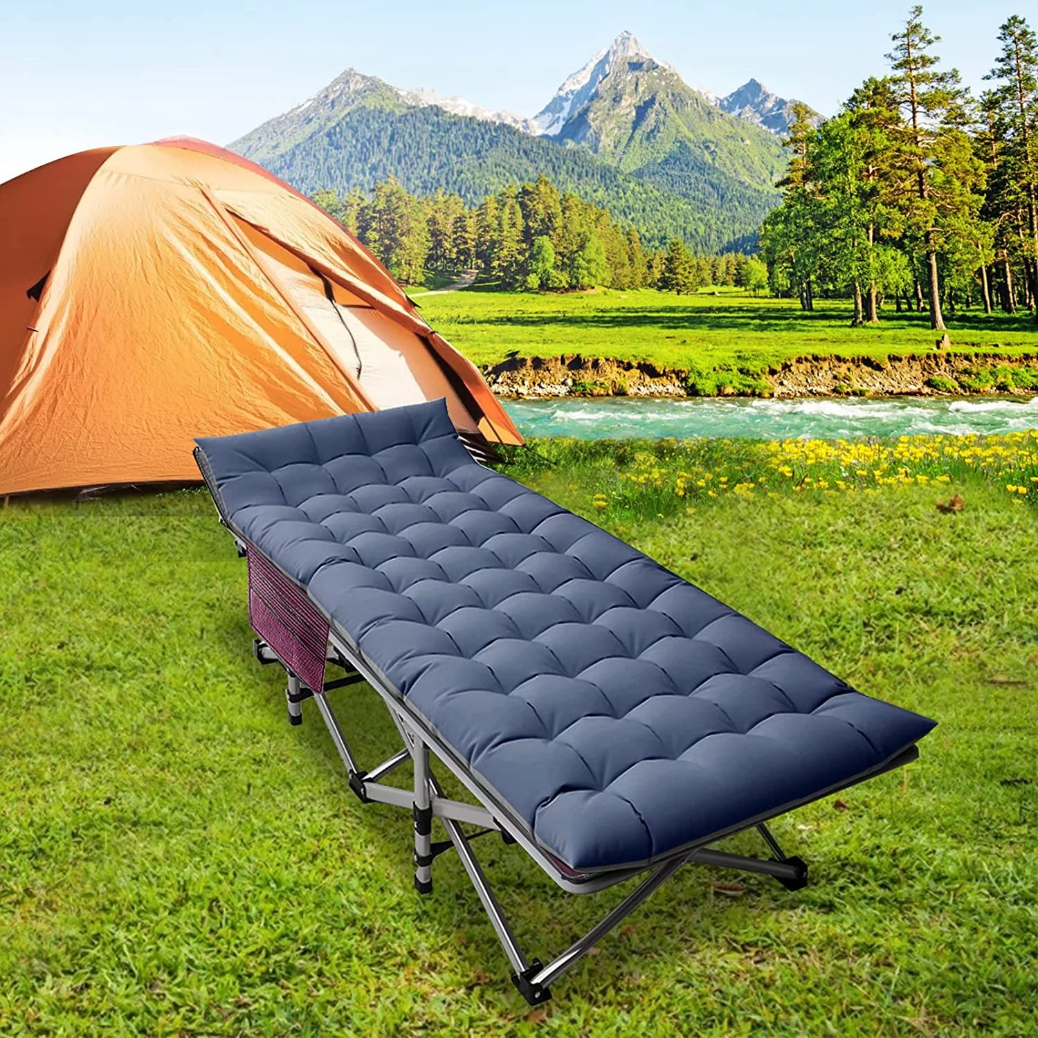 NAIZEA Folding Bed for Adult, Portable Camping Bed, Folding Sleeping Bed,camping cot with Mattress and Carrying Bag