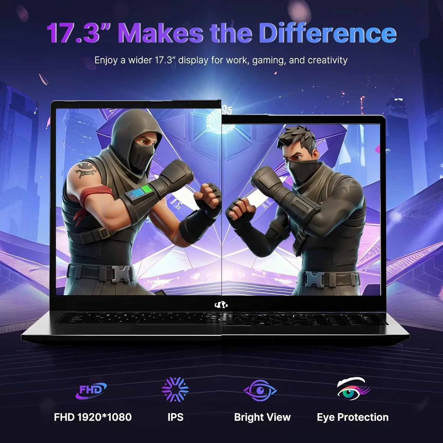 17.3 Gaming Laptop Ryzen 9 8945HS (Beat i9-13900H, Up to 5.2GHz) 32GB RAM, 1TB SSD, Radeon 780M, PD 100W Type-C AI-Enhanced for Copilot VR Ready, Backlit Keyboard, Fingerprint, 75W Battery, Black