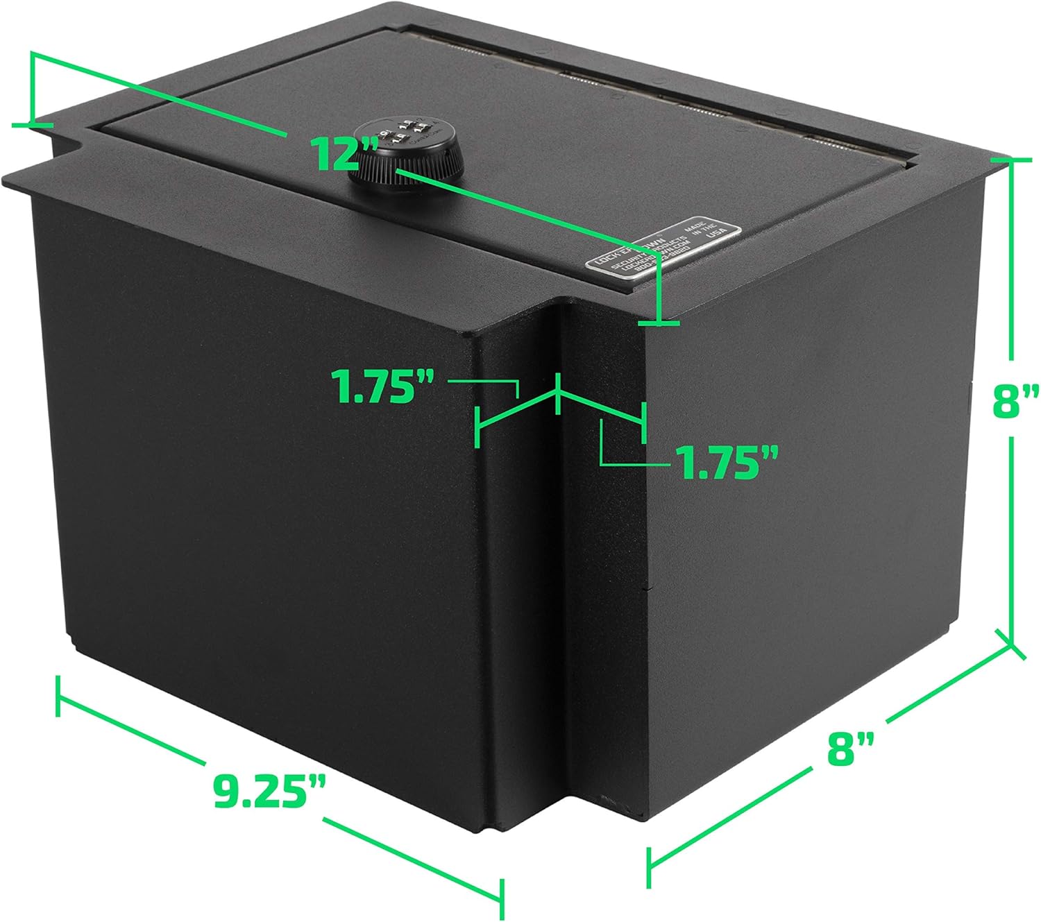Lock’er Down Console Safe with 4 Digit Combo, Keep Personal Items Secure and Organized in Car, Compatible With 2014 1500 Series Sierra, Silverado with Floor Console