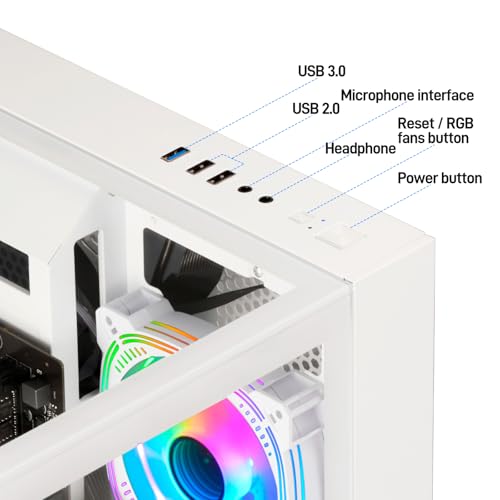 LXZ Gaming PC Desktop - Ryzen 5 5500 | GeForce RTX 3050 6GB | 16GB DDR4 | 1TB NVME SSD | DP/HDMI/DVI, Prebuilt Tower Computer for Gaming, Home and Office (White)