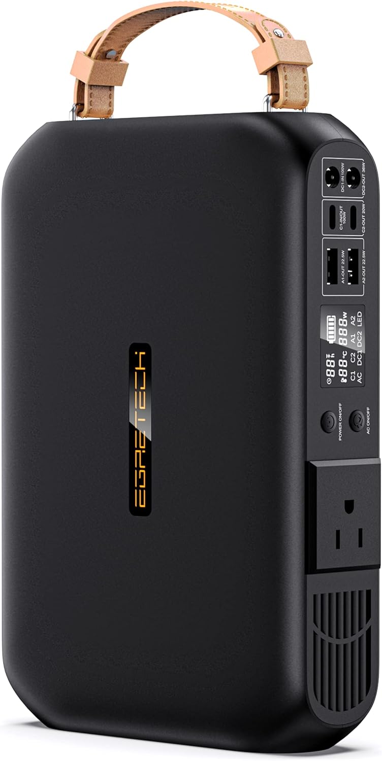 Portable Power Station 300W, 260Wh Solar Generator 500W Output Max, with 300W AC & 100W PD, Lightweight Power Station for Camping/Hiking/Emergency