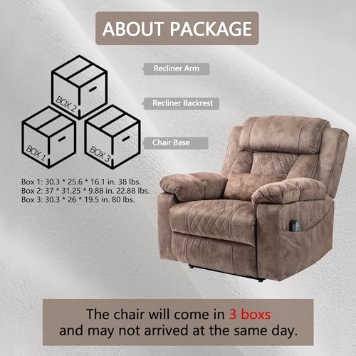 Power Lift Chair Lay Flat Recliner Infinite Position Electric Dual Motor Stand Up Lift Chair with Massage and Heat for Adults,Heavy Duty Recliners with 2 Remote Controls and Two Cup Holders