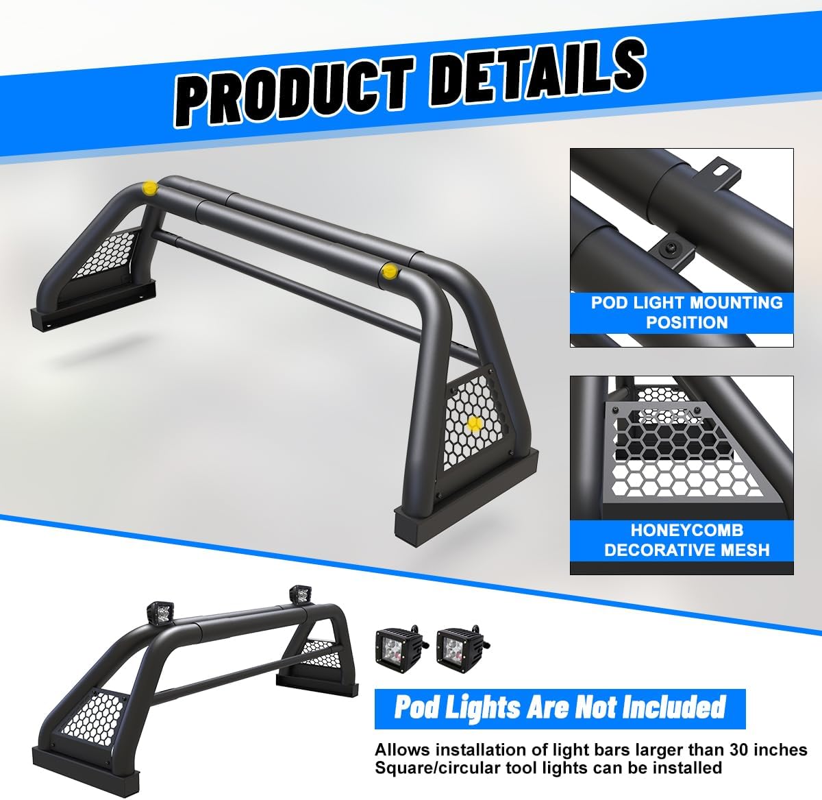 Retractable Tailgate Ladder 56"-68" for Pickup Trucks, Universal Tailgate Steps Rack Bed Ladder for Heavy Duty Pickup Truck Accessories Foldable & Adjustable