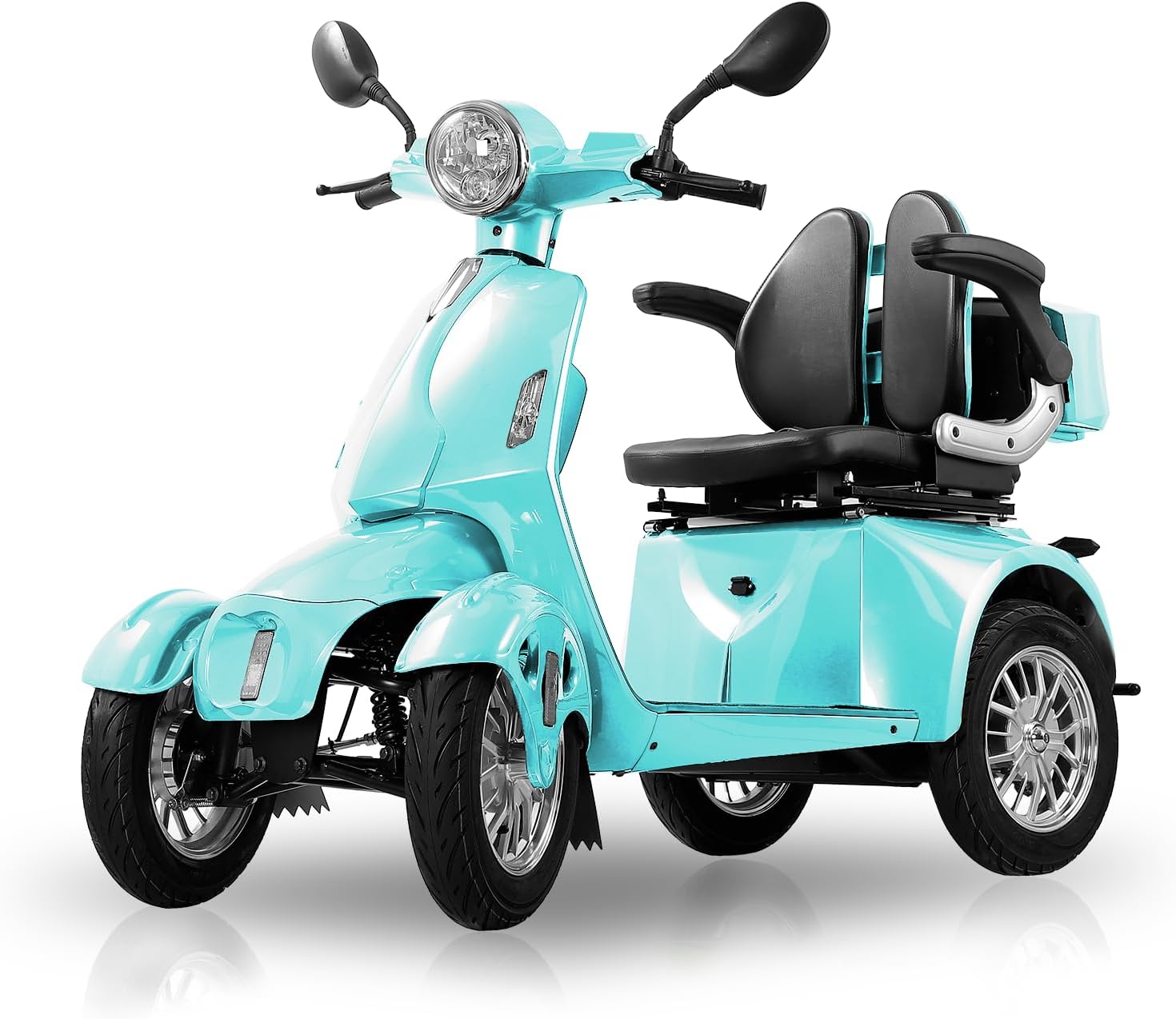 800W Heavy Duty 4 Wheel Mobility Scooters for Seniors & Adults 500lbs Capacity, Powered Mobility Scooters with 3-Speed Control & USB Charger Port, Under Seat Storage, Green