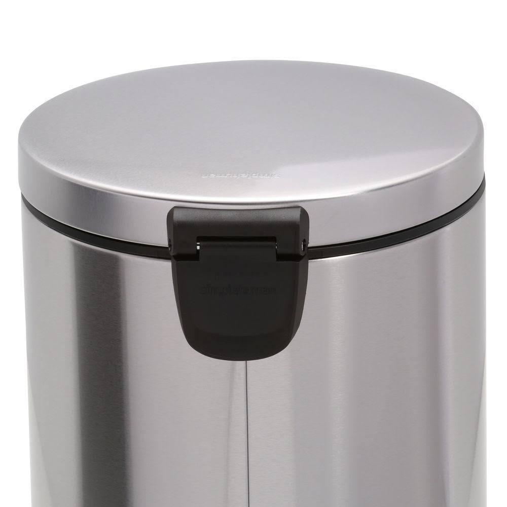 simplehuman 30L / 8 Gallon Round Step Trash Can, Brushed Stainless Steel