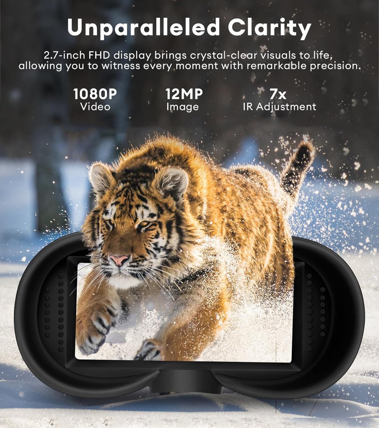 Night Vision Goggles, Night Vision Binoculars, Infrared Goggles for Helmet, Head Mounted Night Vision with 2.7" Large Screen, 8 X Digital Zoom, Military Tactical Grade