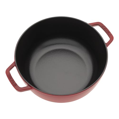 STAUB Specialty Shaped Dutch Cast Iron 3.75-qt Essential French Oven Dragon Lid-Cherry