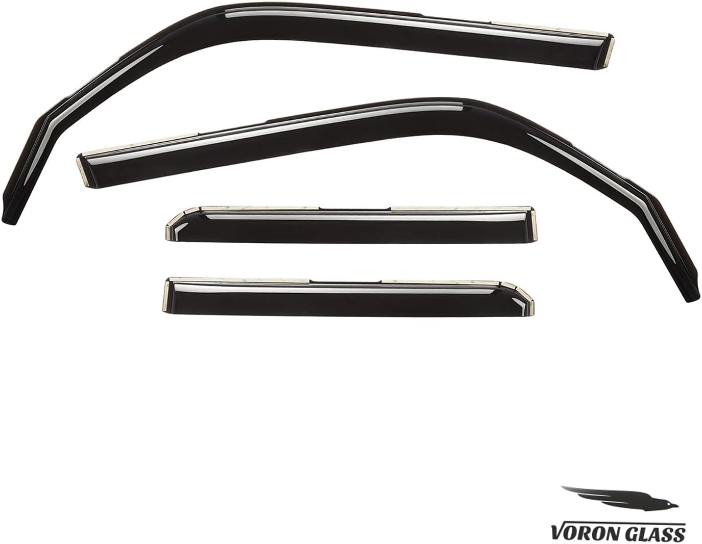 Voron Glass in-Channel Extra Durable Rain Guards for Trucks Toyota Tacoma 2016-2022 Double Cab, Window Deflectors, Vent Window Visors, 4 Pieces - 220056