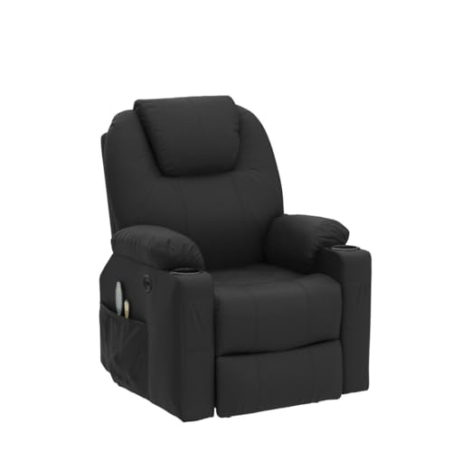 VIVIJASON Power Lift Chair Electric Recliner for Elderly Heated Vibration Massage Fabric Recliner Chair with 2 Remote Controls, Cup Holders, Side Pockets & USB Ports for Living Room (Grey)