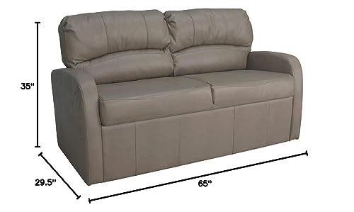 RecPro Charles 65" Jack Knife RV Sleeper Sofa with Arms | RV Furniture | Zero Wall Hugger (Mahogany)