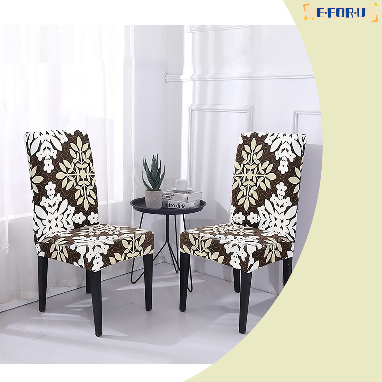 Dining Room Chair Covers Slipcovers Set of 6, Spandex Super Fit Stretch Removable Washable Kitchen Parsons Chair Covers Protector for Dining Room