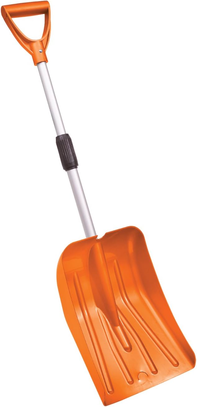 Emsco Group 2953 Bigfoot 25" Poly Pusher Wooden Handle 1280 Snow Shovel, Orange Pack of 2