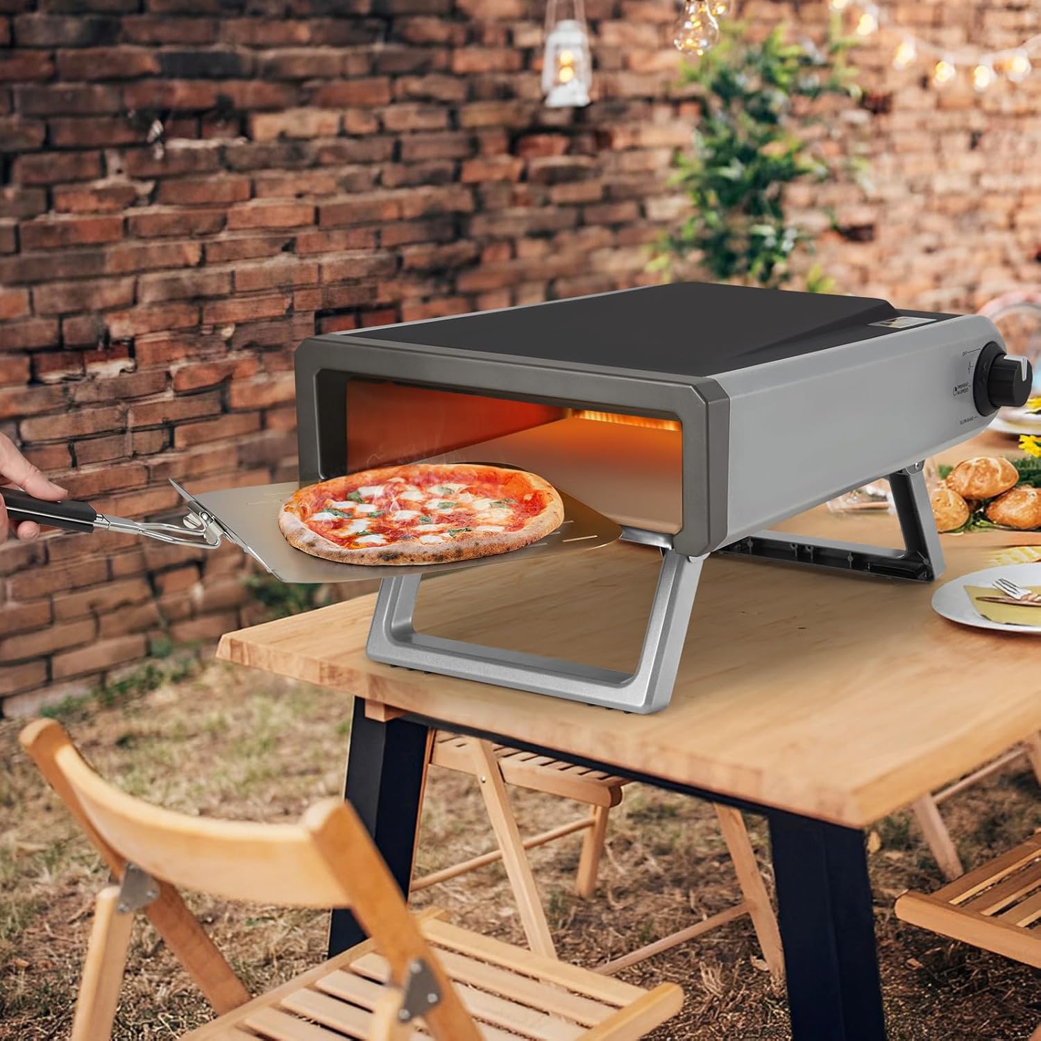 Pizza Oven Outdoor Gas Propane Portable Pizza Ovens, 12” Stainless Steel for Outside Backyard Kitchen Camp With Accessories Kit