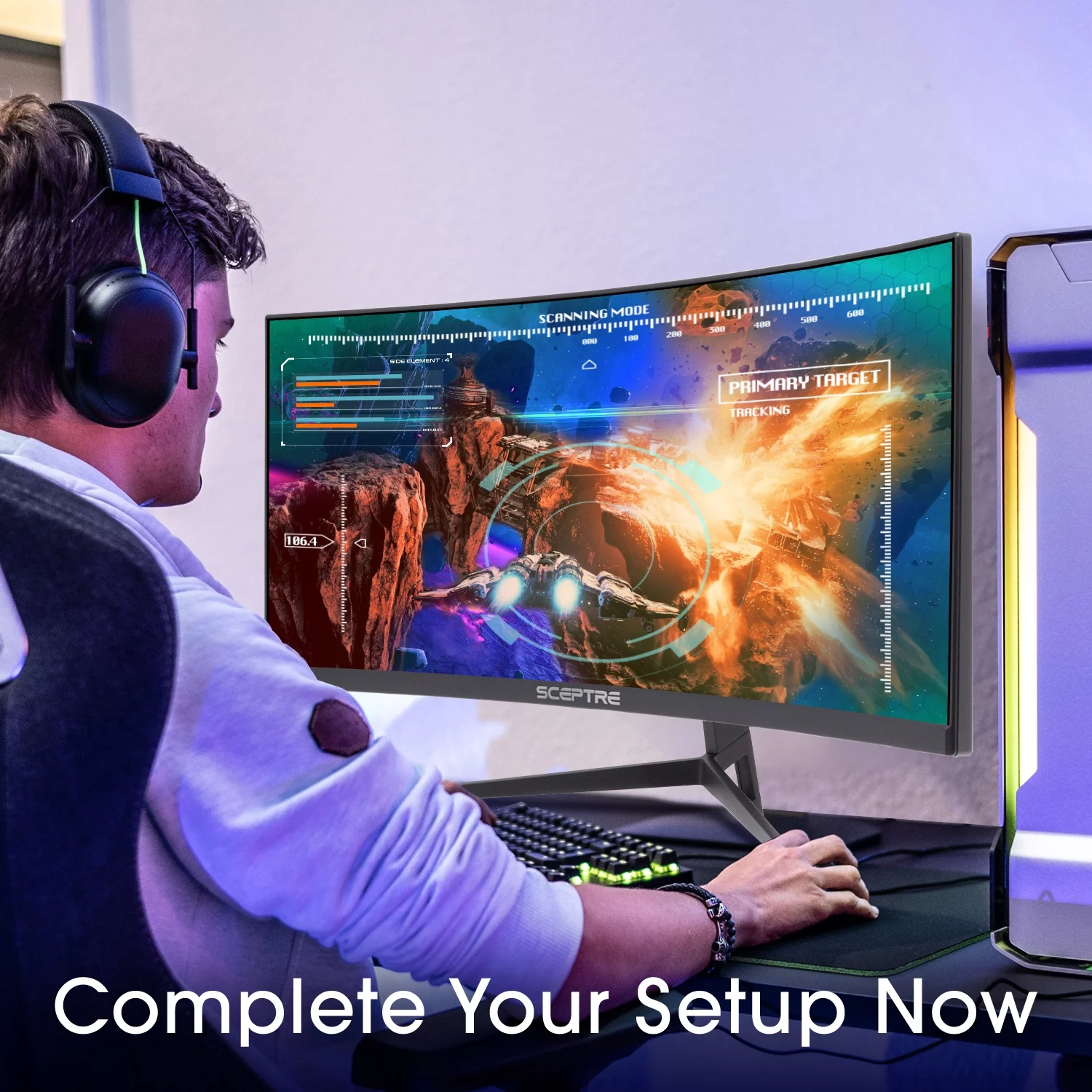 Sceptre C305B-200UN - LED monitor - curved - 30" - 2560 x 1080 UWFHD @ 200 Hz - VA - 270 cd/m - 3000:1 - 5 ms - 3xHDMI, DisplayPort - speakers - black