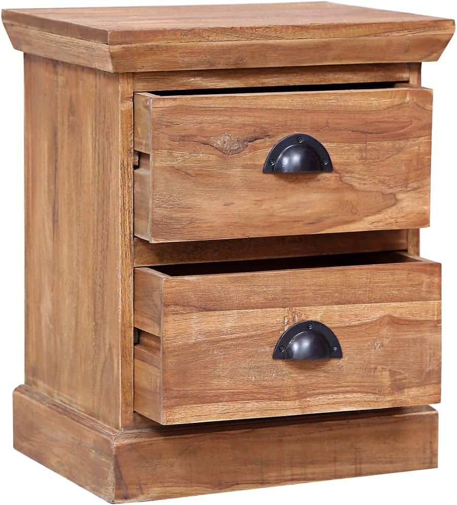 Bedside Cabinet,Wooden Furniture Bedside Furniture Decorative Cabinets Filing Cabinet Chest of Drawers with Storage 15.7"x11.8"x19.7" Solid Teak