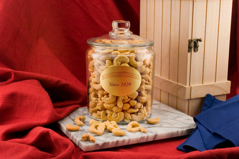 Giant Cashews - 2.5 Pound Glass Jar (Salted)