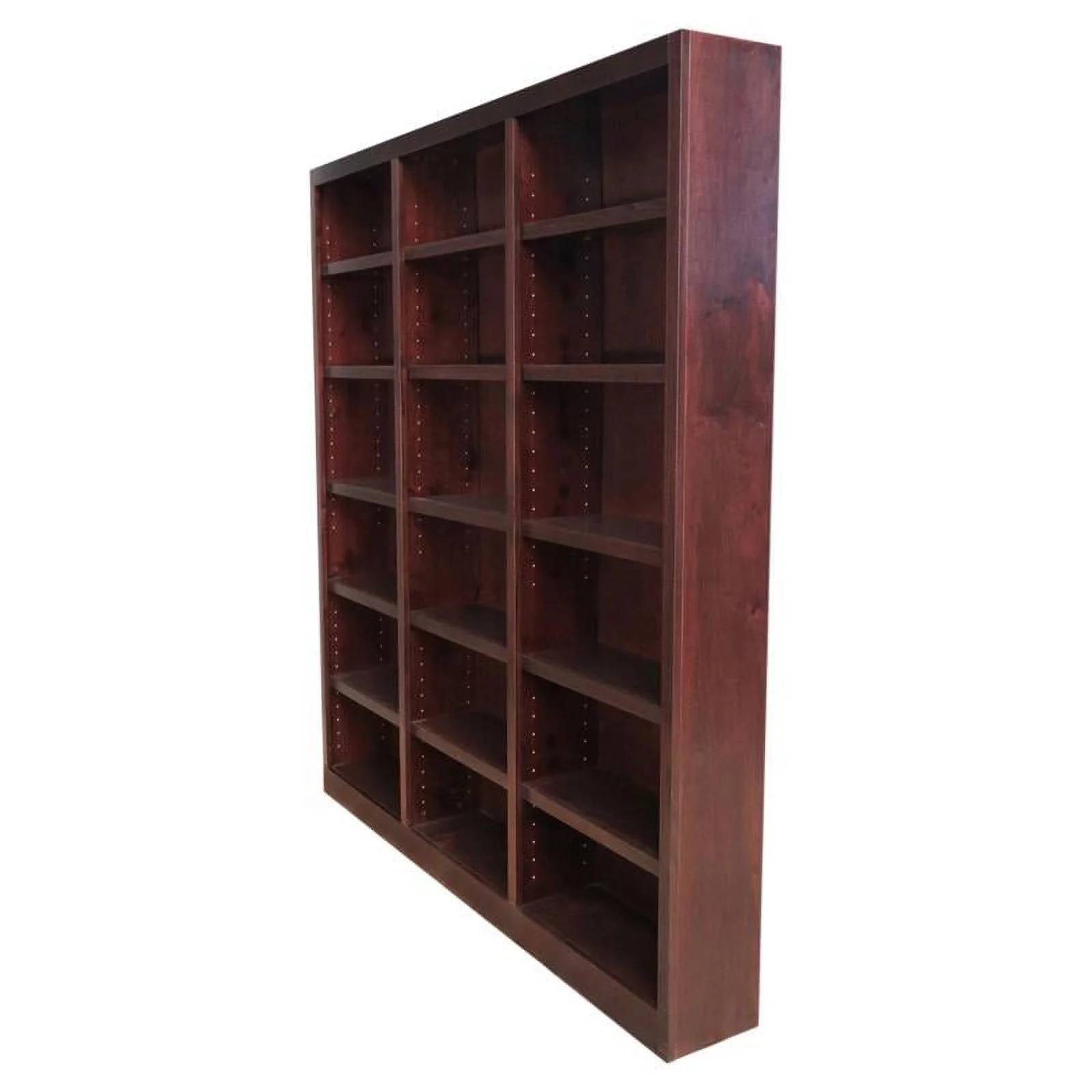 Home Square 84" Tall Wood Bookcase in Cherry Finish - Set of 2
