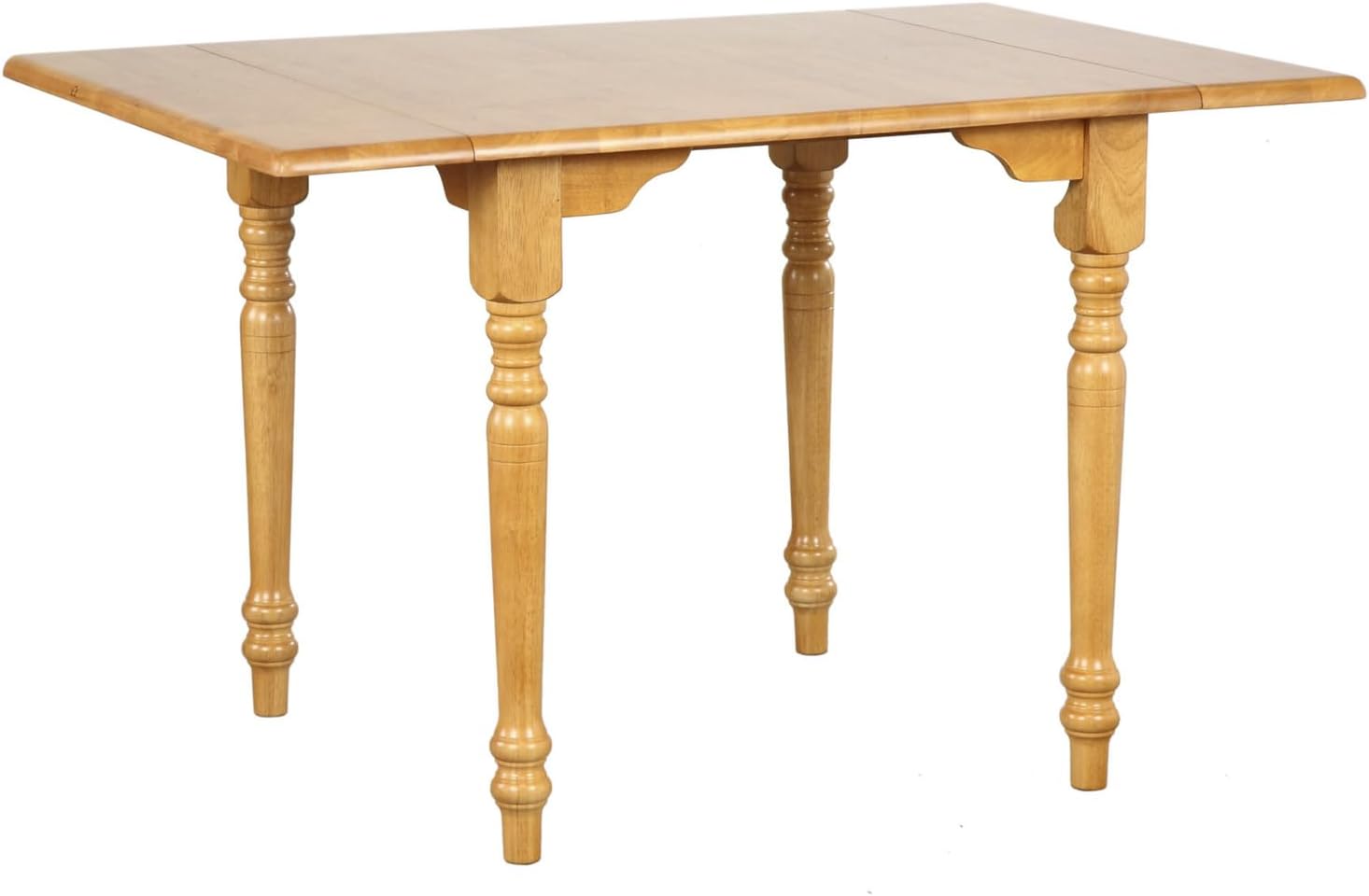 34-48" Rectangular Extendable Drop Leaf Dining Table, Light Oak Wood, Seats 2, 4