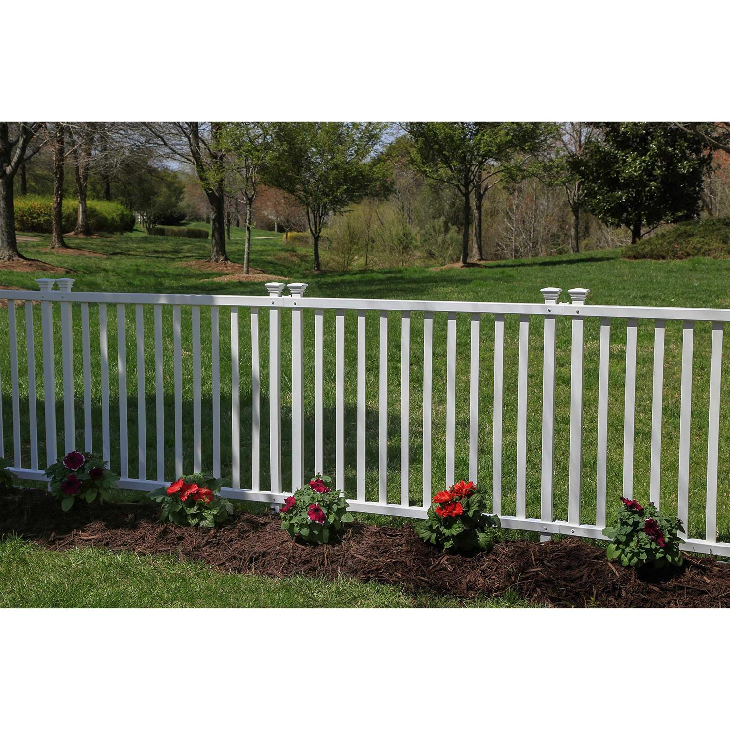 Zippity Outdoor Products ZP19037 No Dig Baskenridge Semi Permanent Vinyl Fence - Shop Hardware Tools Online Store