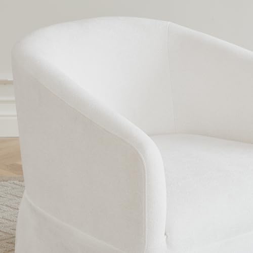 Swivel Accent Chair Modern Barrel Armchair for Bedroom Nursery Reading Waiting Living Room, 22-inch Wide Seat, Sand