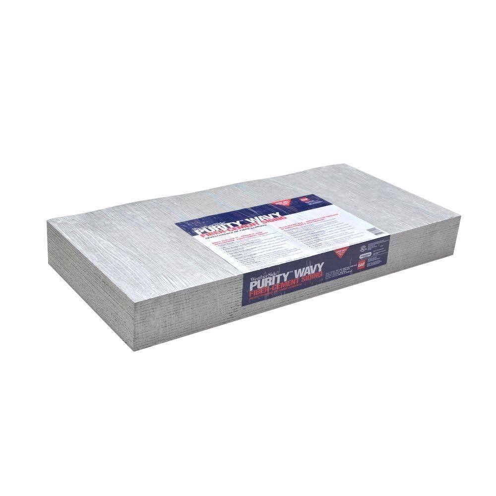 GAF WeatherSide Purity 12 in. x 24 in. Fiber Cement Wavy Shingle Siding 2214000WG