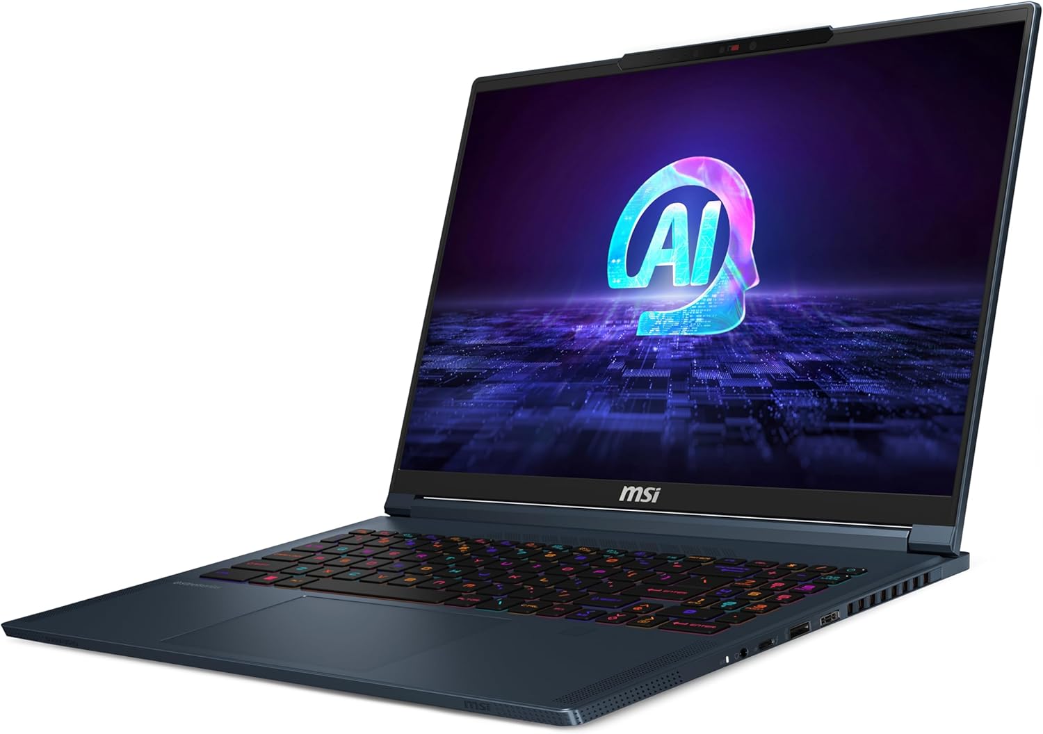 MSI Stealth 16 AI Studio Gaming Laptop (Intel Ultra 9-185H 16-Core, 64GB DDR5 5600MHz RAM, 2TB PCIe SSD, GeForce RTX 4070, 16.0" 240 Hz Wide QXGA (2560x1600), Fingerprint, Win 11 Pro) with USB-C Dock