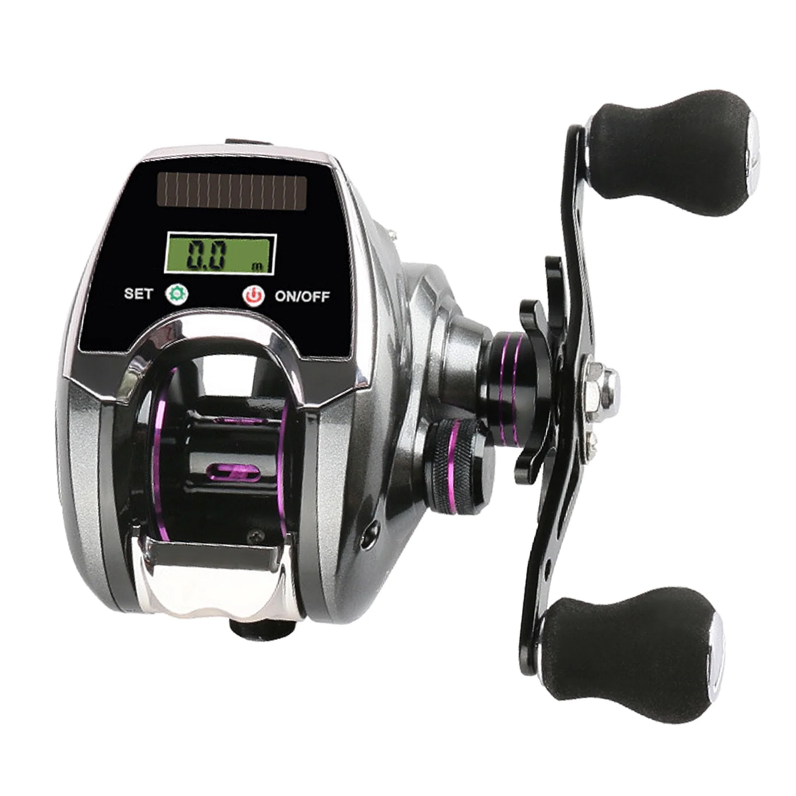 moobody 6+1BB 8.0:1 Ratio Digital Display Baitcasting Reel with Line Counter Solar Charging System High Speed Fishing Reel Tackle Accessories