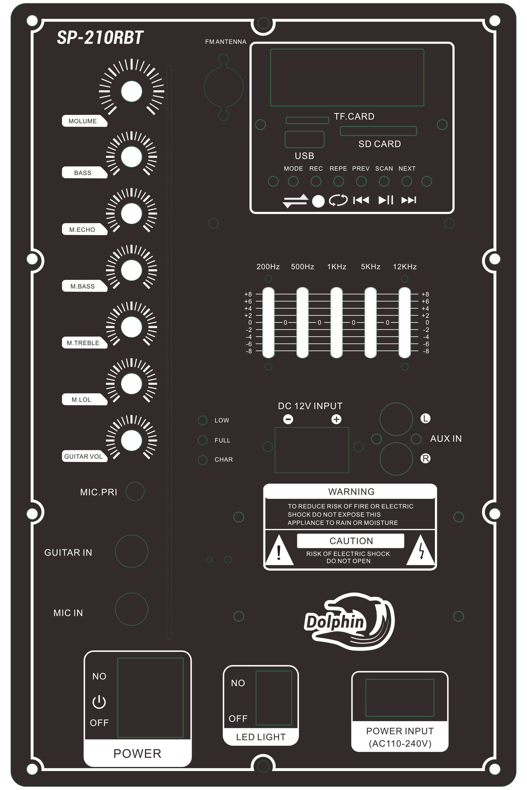 Dolphin SP 210rbt Rechargeable Karaoke Party Speaker System