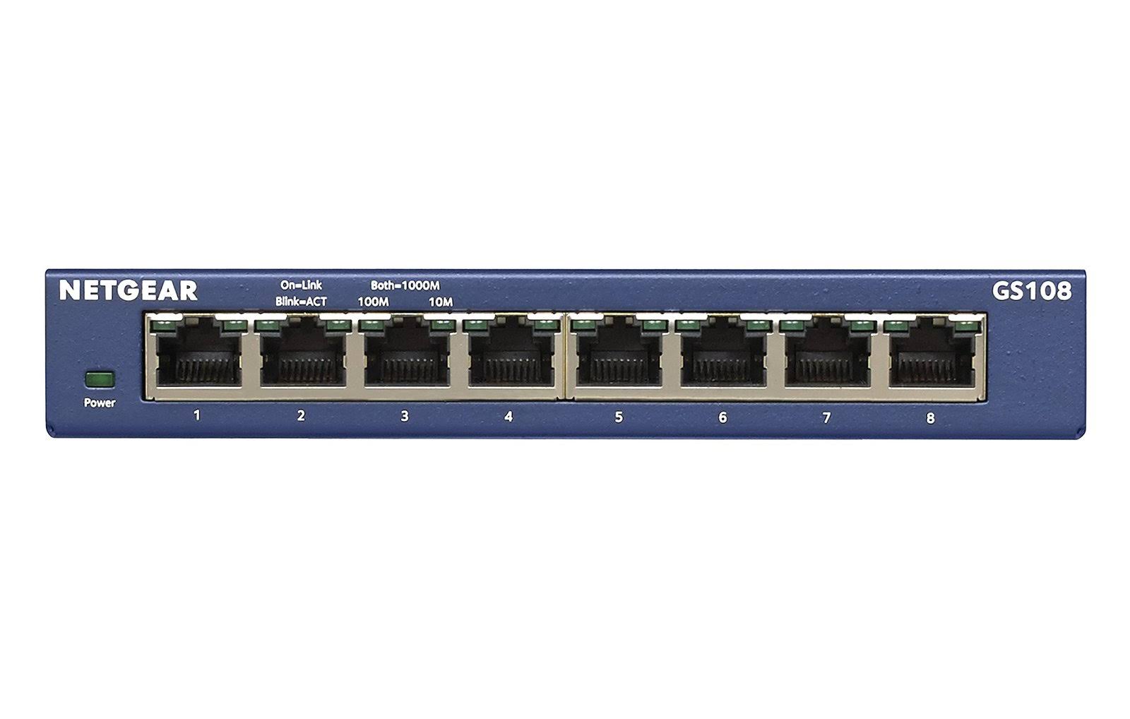 Netgear GS108 8-Port Gigabit Ethernet Unmanaged Switch