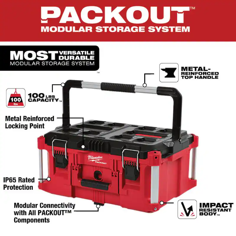 PACKOUT 22 in. Rolling Tool Box/22 in. Large Tool Box/18.6 in. Tool Storage Crate Bin