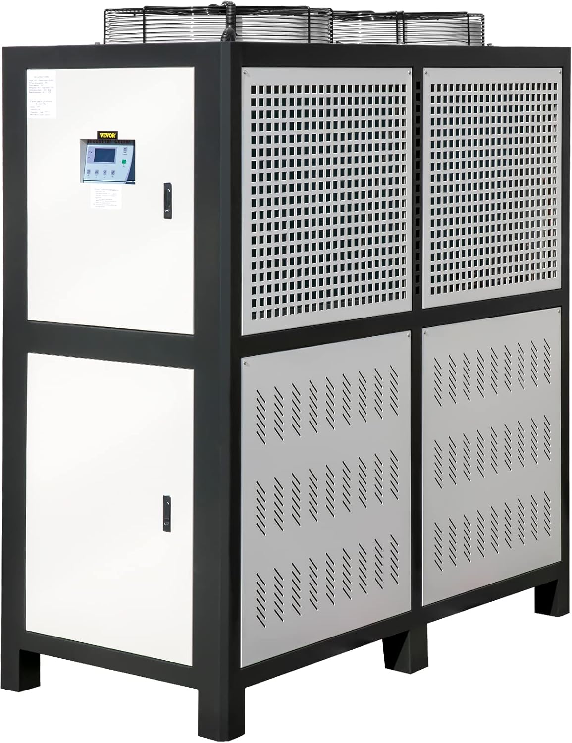 VEVOR Water Chiller 15Ton, Capacity Industrial Chiller 15Hp, Air-Cooled Water Chiller, Finned Condenser, with Micro-Computer Control, Stainless Steel Water Tank Chiller Machine for Cooling Water