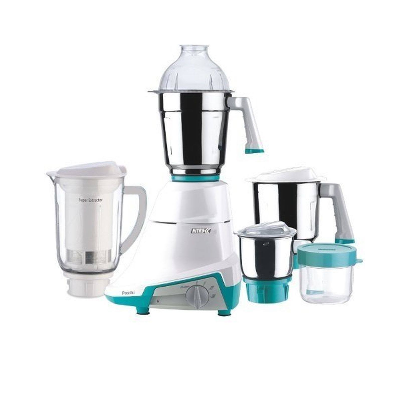 Preethi Nitro 4-Jar Mixer Grinder with Super Extractor, 110-Volt