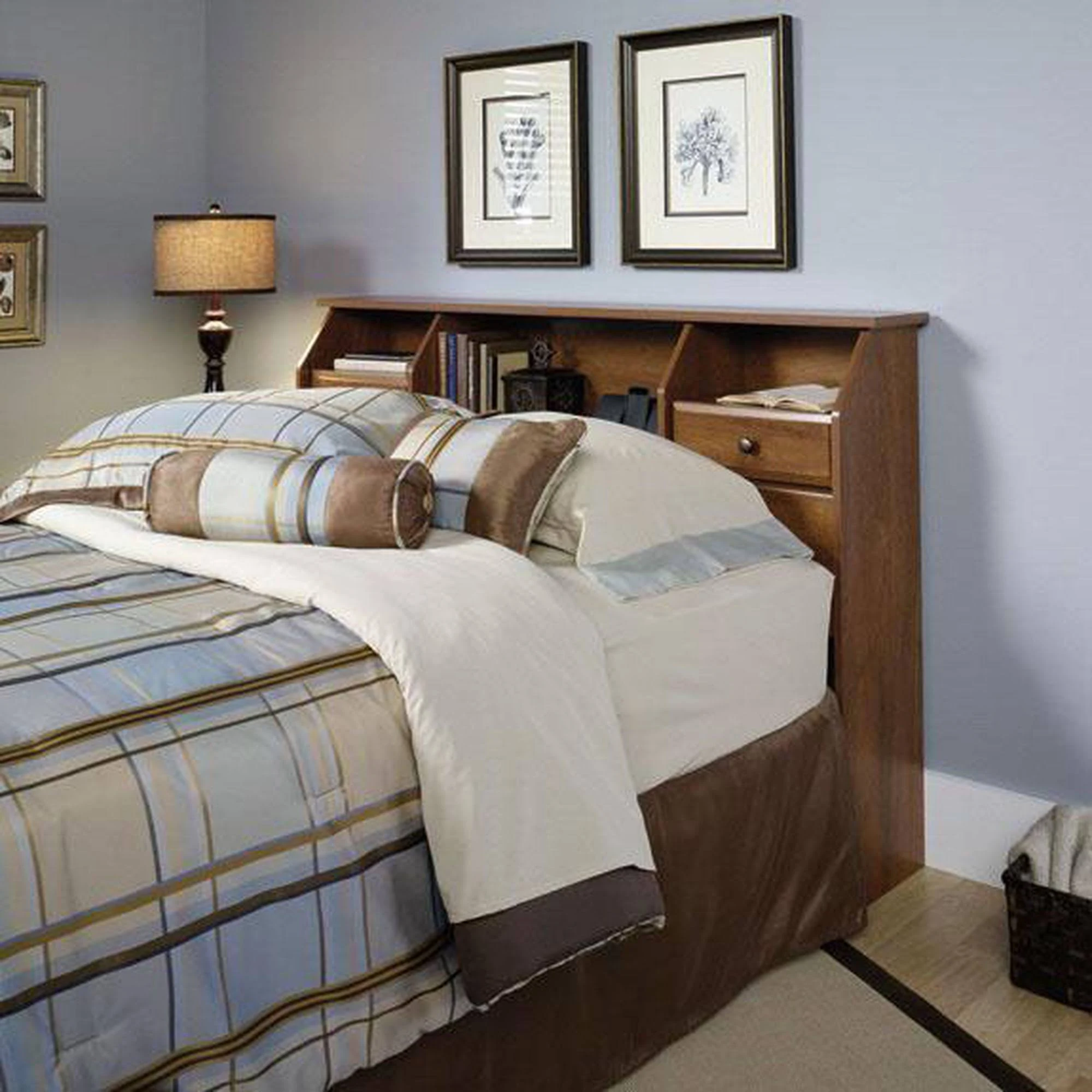 Sauder Shoal Creek Bookcase Headboard, Oak, Full/Queen