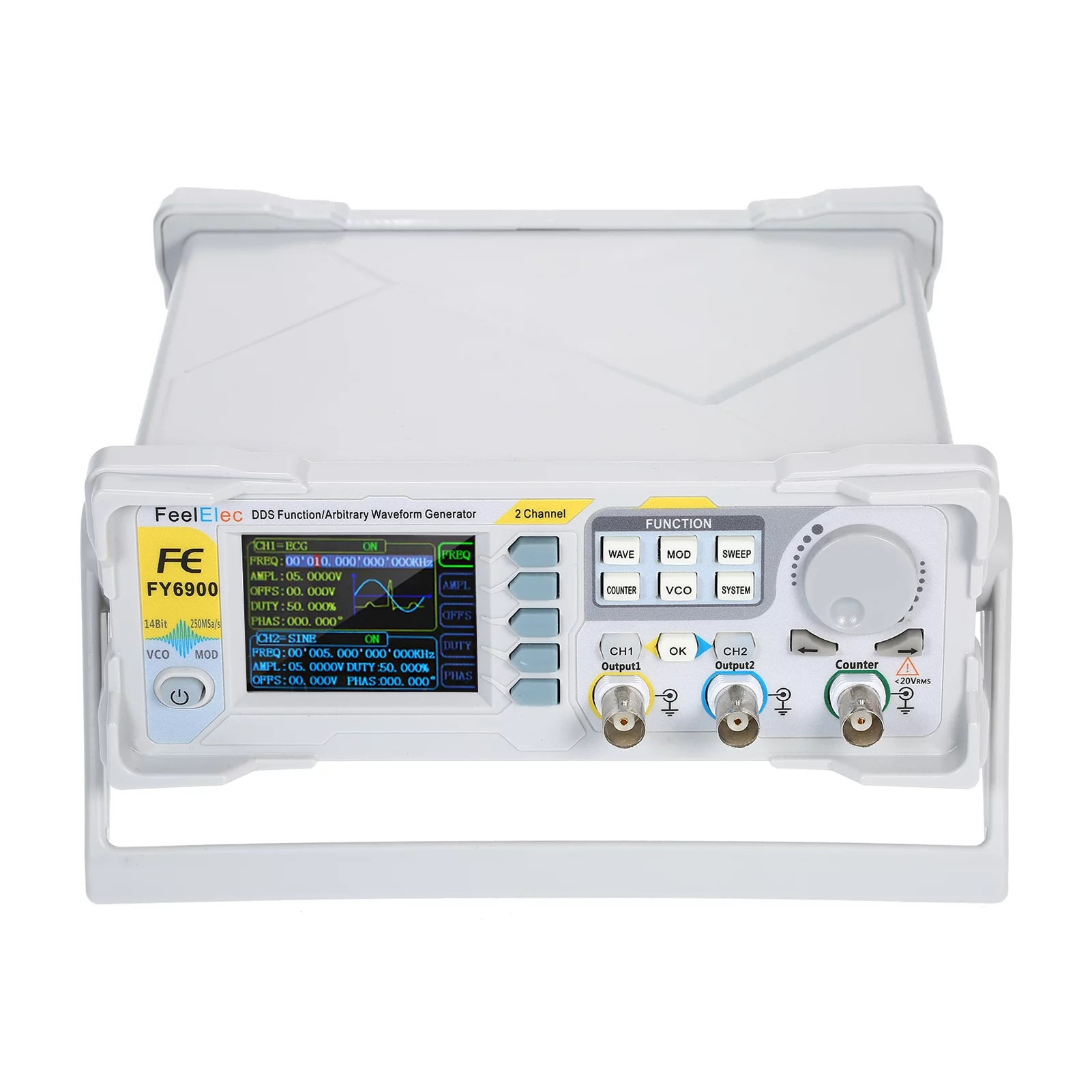 60MHz Function Signal Generator, High Digital DDS Dual channel Function Signal/Arbitrary Waveform Generator, Pulse Signal Source, Frequency Meter VCO Burst AM/PM/ASK/FSK/PSK Modulation - Curated Treasures Market