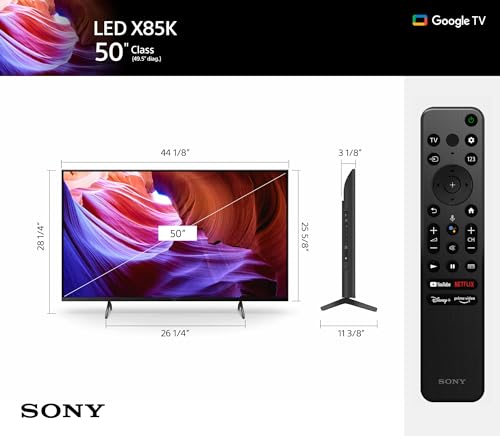 Sony 65 Inch 4K Ultra HD TV X85K Series: LED Smart Google TV with Dolby Vision HDR and Native 120HZ Refresh Rate KD65X85K- Latest Model, Black