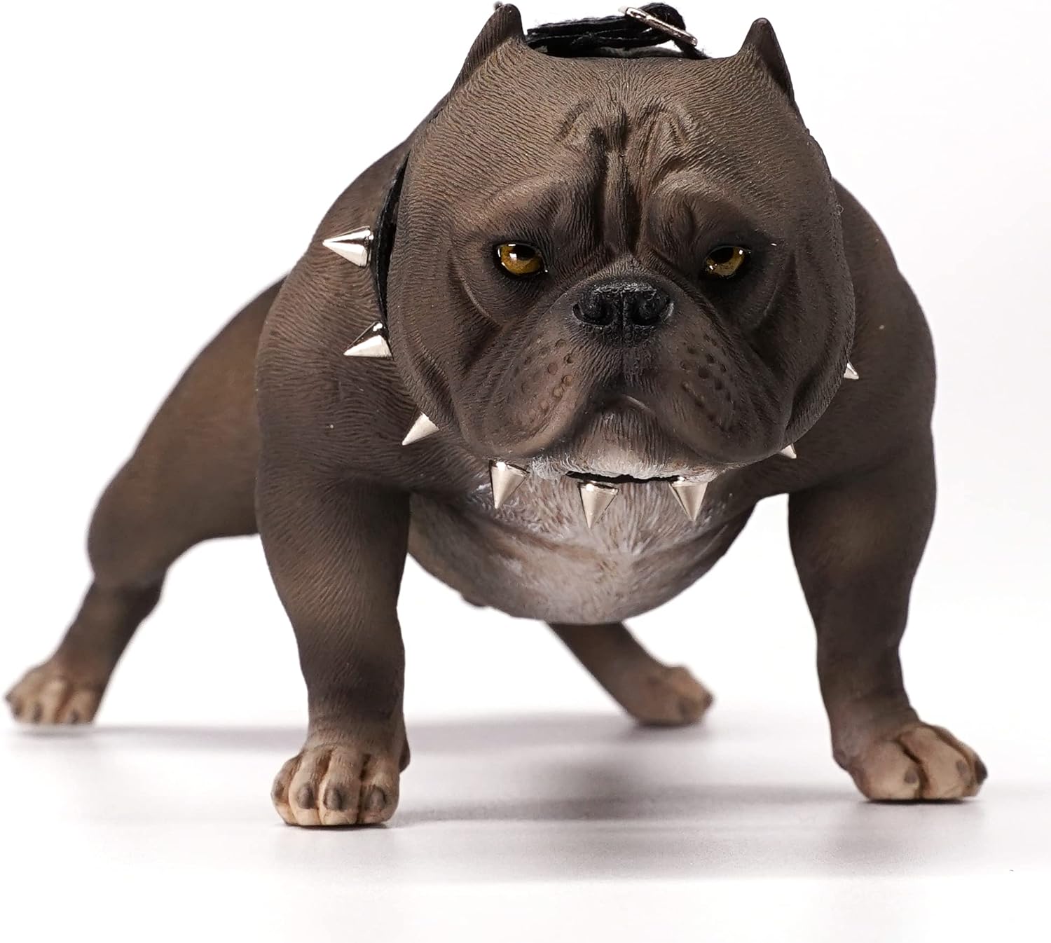 MMOS X 1/6 American Bully Resin Puppy Figurine for Desktop Great Gifts for Dog Lovers (C)
