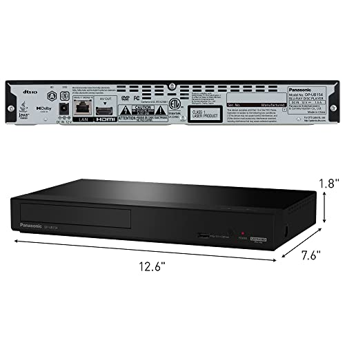 Panasonic 4K Blu Ray Player, Ultra HD Premium Video Playback and Hi-Res Audio - DP-UB154P-K (Black)