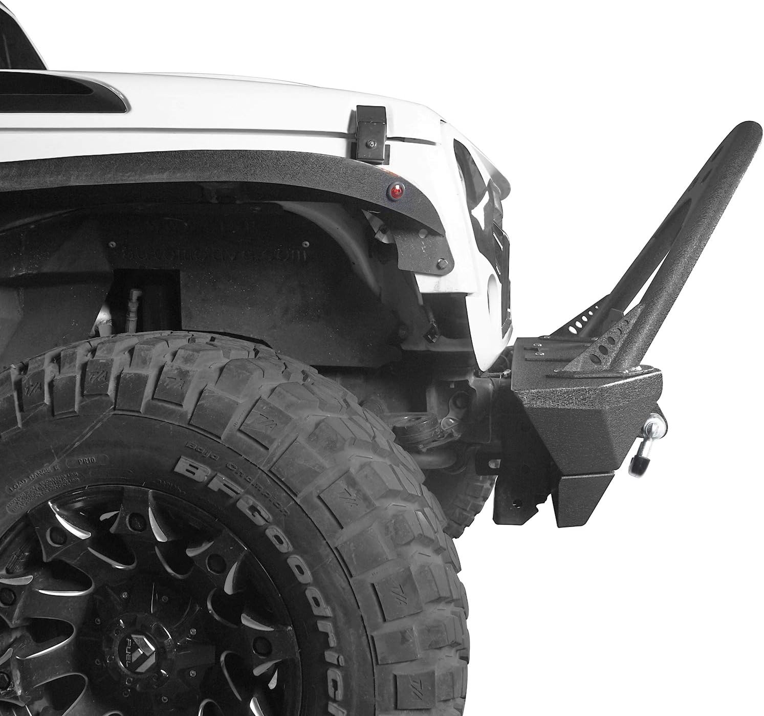 Hooke Road Jeep Wrangler JK Stinger Bumper, Aggressive Bull Bar Front Bumper w/LED Lights for Jeep Wrangler JK 2007-2018