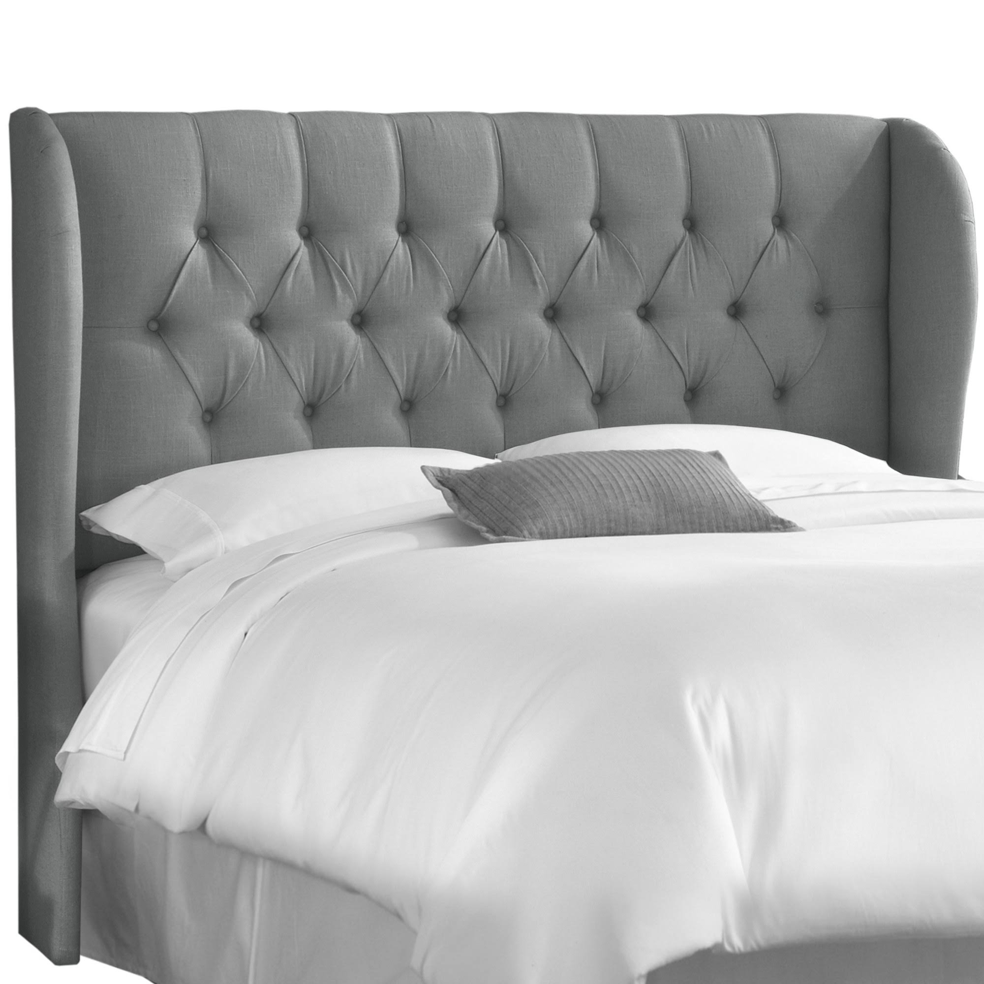 California King Tufted Wingback Headboard Gray Linen - Threshold