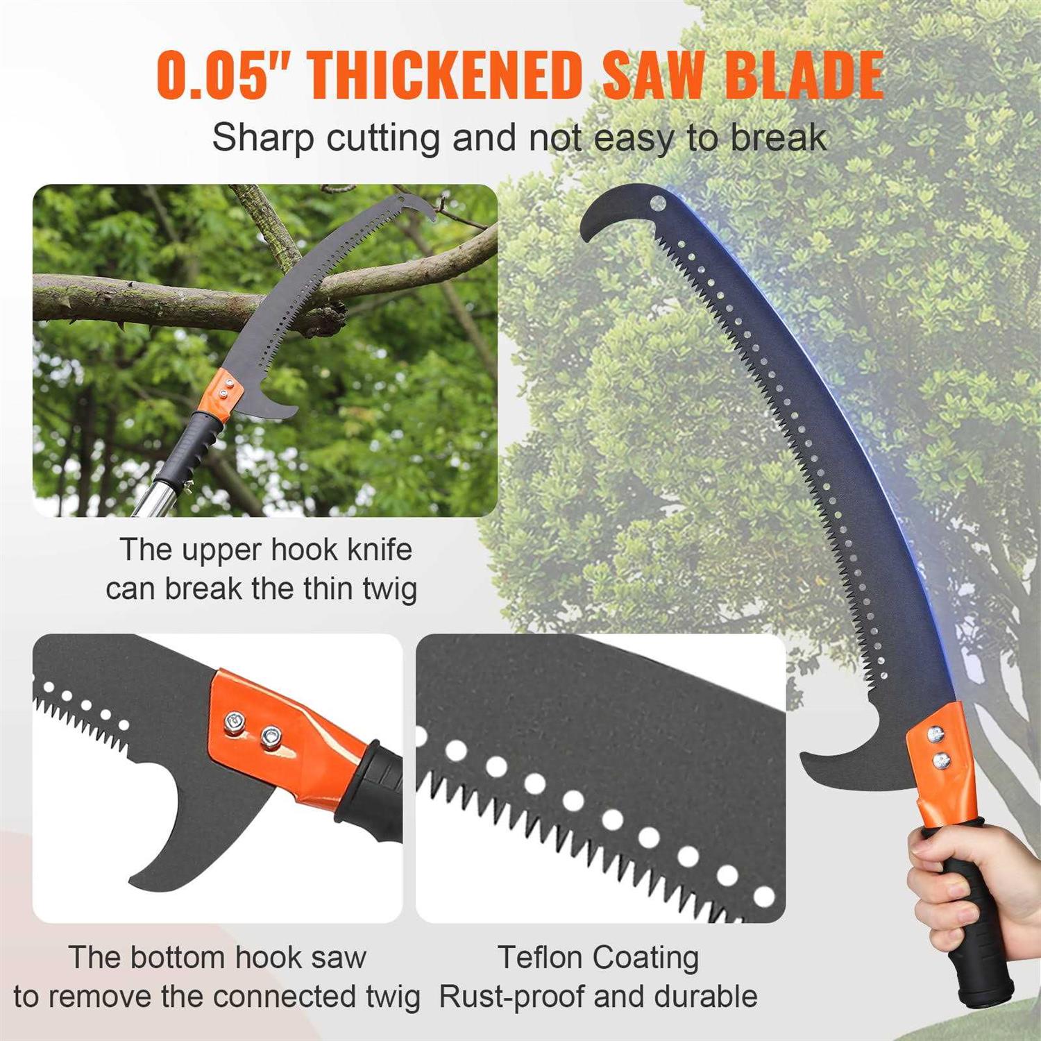 VEVOR Manual Pole Saw Extendable Tree Pruner 7.3-27 ft Fiberglass Pole Scissors - Shop Hardware Tools Online Store