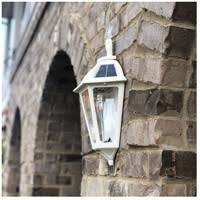Gama Sonic 179210 Polaris Solar Sconce with GS Solar LED Light Bulb - White Finish