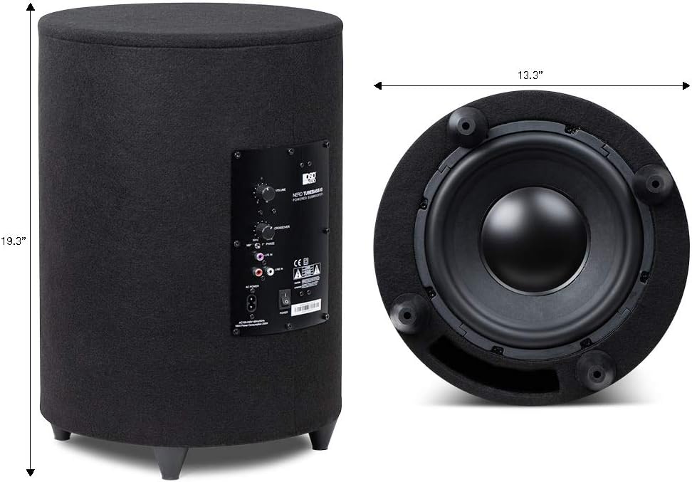 OSD Audio 400W Ported Cylinder Cabinetry Home Theater Subwoofer, Nero Tubebass-10